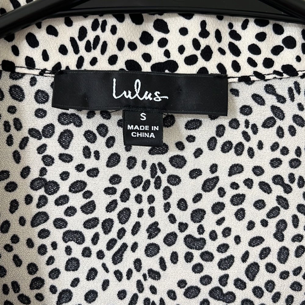Lulus Always Lovely Ivory And Black Print Long Sleeve Bodysuit Size Small - Picture 11 of 14